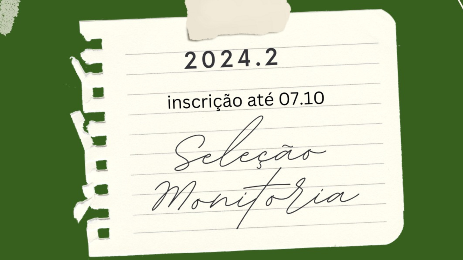 Seleção Monitoria 2024.2